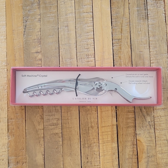 NWT L'Atelier du vin France Crystal Handle Wine Opener - Picture 3 of 7